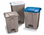 Carlisle 34614509 18-gal Step-On Waste Container - Polypropylene, Beige/Green