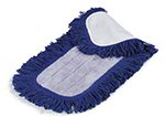 Carlisle 363311814 Electrostatic Microfiber Dry Mop Pad, 18-in w/ Looped Fringe, Blue