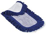Carlisle 363312414 Electrostatic Microfiber Dry Mop Pad, 24-in w/ Looped Fringe, Blue