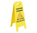 Carlisle 3690300 2-Sided Wet Floor Sign In English, Spanish, & German, ABS, Yellow