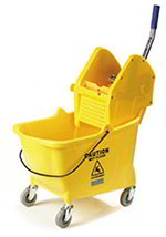 Carlisle 3690504 26-35-qt Mop Bucket Wringer Combo w/ Down Press, Yellow