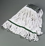 Carlisle 369418B00 Wet Mop Head - 4-Ply, Synthetic/Cotton Yarn, Green/White