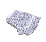 Carlisle 36966614 Small 4-Ply Mop Head w/ Loop-End, Blue & White Synthetic Blend
