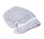 Carlisle 369670B14 Medium Finishing Mop Head - 4-Ply, Rayon/Cotton, White/Blue