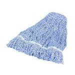Carlisle 36968214 Xlarge 4-Ply Finishing Mop Head, Blue & White Rayon Blend Yarn