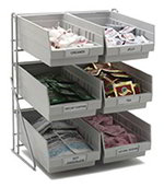 Carlisle 381206LG Wire Frame Packet Rack, Holds (6) 4 Qt Containers (included), Gray