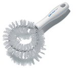 9-1/2" Circular Vegetable Brush - Poly, White