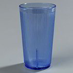 Carlisle 402054 Crystalon Stack-All Tumbler, 20 oz., Ribbed Texture, SAN, Blue