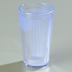 Carlisle 403414 Crystalon Tumbler, 16 oz., Ribbed Texture, Polycarbonate, RimGlow, Ocean Blue