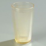 Carlisle 403422 Crystalon Tumbler, 16 oz., Ribbed Texture, Polycarbonate, RimGlow, Honey Yellow