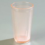 Carlisle 403552 Crystalon Tumbler, 20 oz., Ribbed Texture, Polycarbonate, RimGlow, Sunset Orange