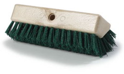 Carlisle 4042309 10" Hi-Lo Floor Brush Head - Crimped Synthetic Bristles, Poly, Green