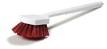 Carlisle 4050105 Hand Scrub Brush w/ 20-in Plastic Handle & Crimped Red Bristles