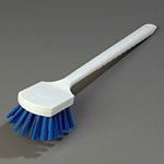 Carlisle 4050114 Hand Scrub Brush w/ 20-in Plastic Handle & Crimped Blue Bristles