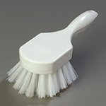 Carlisle 4054602 Medium Stiff Kitchen Brush w/ 8-in Handle & White Bristles