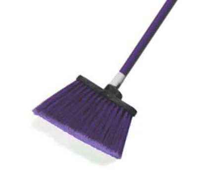Carlisle 4108268 12" Angle Broom - 48" Fiberglass Handle, Flagged Bristles, Purple