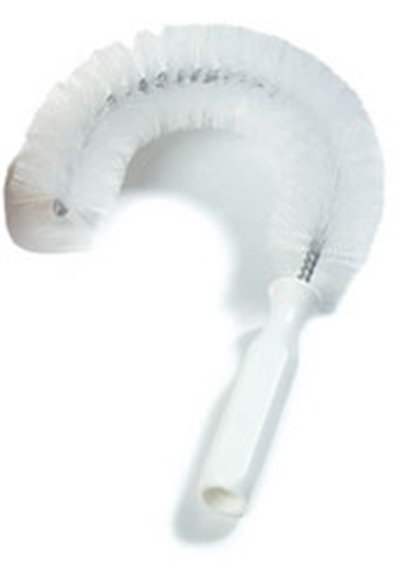 Carlisle 4110002 11-1/2" Clean-In-Place Brush - Hook Shape, Galvanized Wire, Poly, White