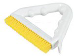 Carlisle 4132304 9-in Tile & Grout Brush Head w/ Molded-In Scraper, Yellow Bristles