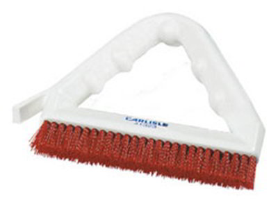Carlisle 4132305 9" Tile/Grout Brush - Triangular, Poly/Plastic, Red