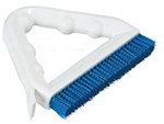 Carlisle 4132314 9-in Tile & Grout Brush Head w/ Molded-In Scraper, Blue Bristles