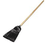 Carlisle 4168003 Maid/Parlor Broom - Foam Gripped Wood Handle, Black Bristles