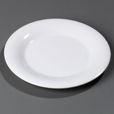 Carlisle 4301002 10-1/2" Durus Dinner Plate - Wide Rim, Melamine, White