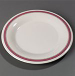 Durus Designer Dinner Plate, 10-1/2 in, Wide Rim, Melamine, Parisian on Bone