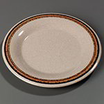 Durus Designer Dinner Plate, 10-1/2 in, Wide Rim, Melamine, Sierra Sand on Sand