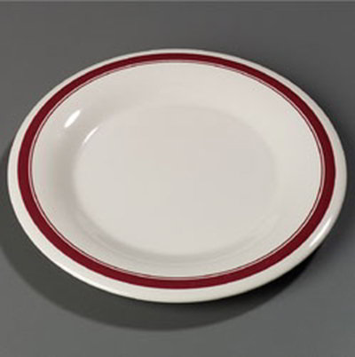 Carlisle 43019907 6-1/2" Durus Pie Plate - Wide Rim, Melamine, Roma on Bone