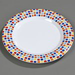 Carlisle 43025917 Palette Designer Displayware Plate, 12 in Round, Melamine, Spanish Tile Design