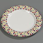 Carlisle 43025918 Palette Designer Displayware Plate, 12 in Round, Melamine, Mediterranean Tile