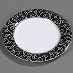 Carlisle 43025921 Palette Designer Displayware Plate, 12 in Round, Melamine, Black Waves