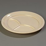 Carlisle 43514-825 9-3/4-in Dallas Ware 3-Compartment Plate, Tan