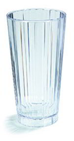 Carlisle 4363707 12-oz Fluted Polycarbonate Old Fashioned Stacking Tumbler, Clear