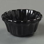Carlisle 4394403 4-oz Scalloped Melamine Ramekin, Black