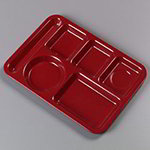 Carlisle 4398085 Heavy 6-Compartment Tray, 10 x 14-in, Left Handed, Dark Cranberry