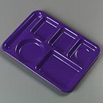Carlisle 4398087 Heavy 6-Compartment Tray, 10 x 14-in, Left Handed, Purple