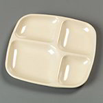 Carlisle 4398625 4-Compartment 10 x 9-3/4-in Tray, Right Handed, Tan