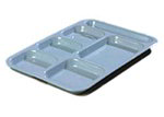 Carlisle 4398859 Heavy 6-Compartment Tray, 10 x 14.5-in, Right Handed, Slate