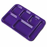 Carlisle 4398887 Heavy 6-Compartment Tray, 10 x 14.5-in, Right Handed, Purple
