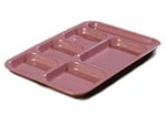 Carlisle 4398993 Heavy 6-Compartment Tray, 10 x 14.5-in, Right Handed, Rose Granite