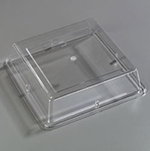 Carlisle 44400C07 Stackable Plate Cover for 12-in Square Wide Rim Plate, Clear