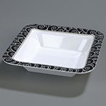 Carlisle 44403921 Palette Designer Displayware Bowl, 14 in Square, Melamine, Black Waves
