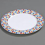 Carlisle 44405917 Palette Designer Displayware Platter, 15 in Round, Melamine, Spanish Tile