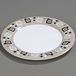 Carlisle 44405919 Palette Designer Displayware Platter, 15 in Round, Melamine, Modern Squares