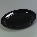 Carlisle 4441003 Palette Designer Displayware Plate, 17 in x 13 in, Wide Rim, Oval, Black