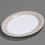 Carlisle 44411922 Palette Designer Displayware Platter, 17 x 13, Oval, Melamine, Tan Waves