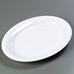 Carlisle 4441202 Palette Designer Displayware Plate, 21 in x 15 in, Wide Rim, Oval, White, NSF