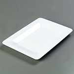Carlisle 4441402 Palette Designer Displayware Plate, 14 in x 10 in, Wide Rim, Rectangle, White
