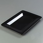 Carlisle 4441403 Palette Designer Displayware Plate, 14 x 10, Wide Rim, Rectangle, Black